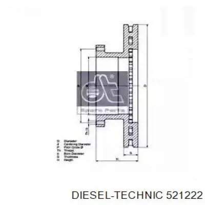 Диск тормозной задний Diesel Technic 521222