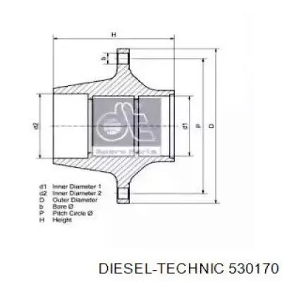 Ступица задняя 530170 Diesel Technic