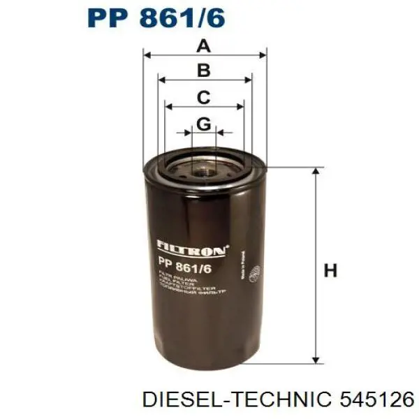 Фильтр тонкой очистки топлива Diesel Technic 545126 цена, от 6.76 USD