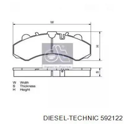 Передние тормозные колодки 592122 Diesel Technic