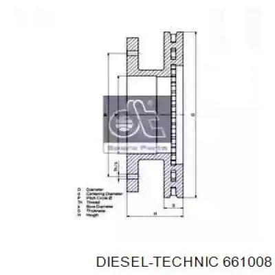 Диск тормозной задний Diesel Technic 661008