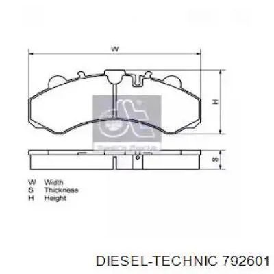 Передние тормозные колодки 792601 Diesel Technic