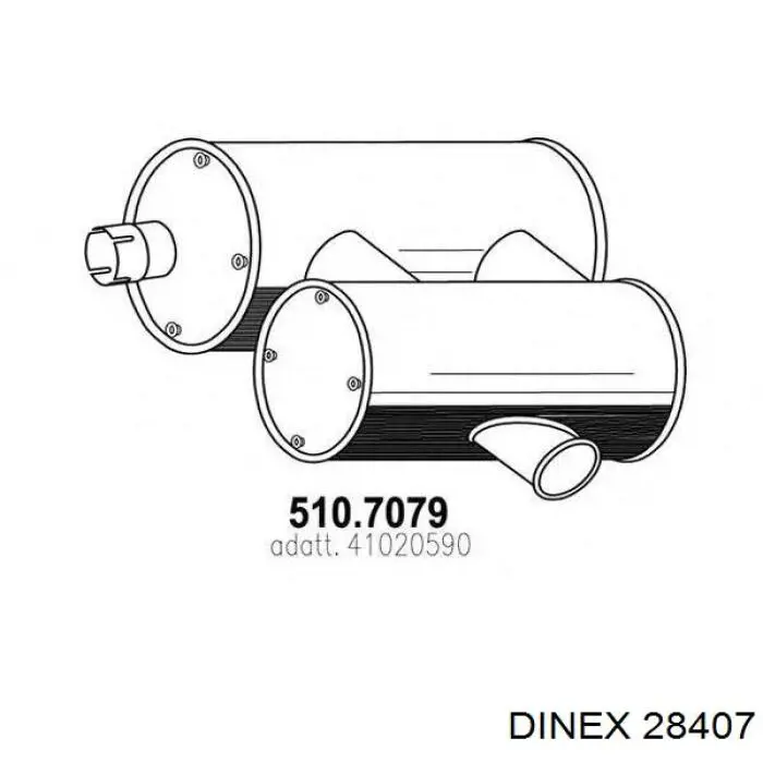 Глушитель, задняя часть Dinex 28407