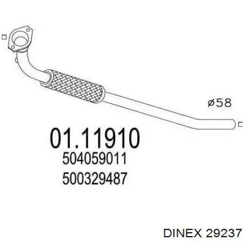 Купить 29237 Dinex Приёмная труба