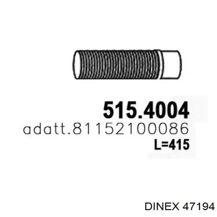 Chapa ondulada del silenciador 47194 Dinex