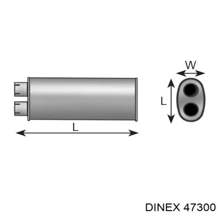 47300 Dinex глушитель, задняя часть
