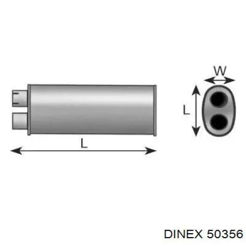 Глушитель, центральная и задняя часть 50356 Dinex