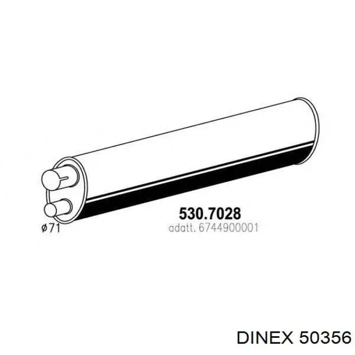 Глушитель, средняя и задняя часть Dinex 50356 цена, от 101.35 USD