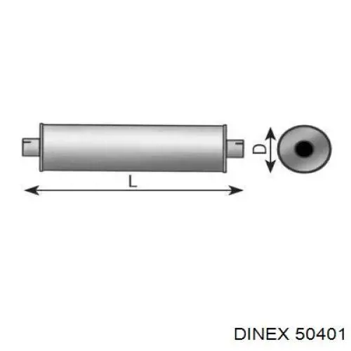 Глушитель, центральная часть 50401 Dinex