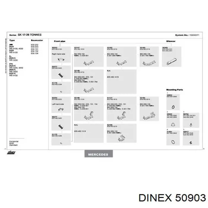 Прокладки выхлопной системы Dinex 50903 цена, от 7.82 USD