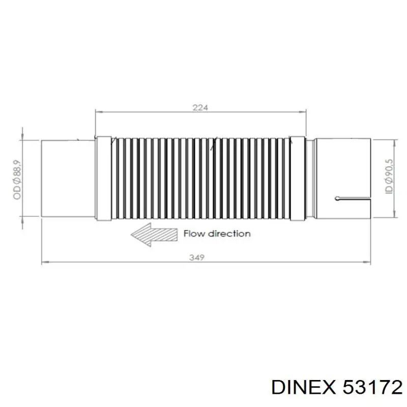 Chapa ondulada del silenciador 53172 Dinex