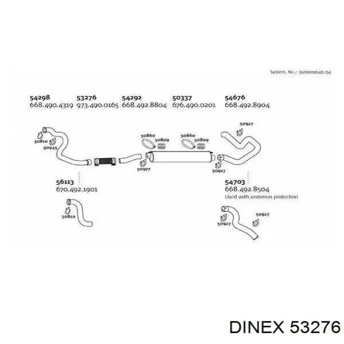 Купить 53276 Dinex Гофротруба выхлопной системы