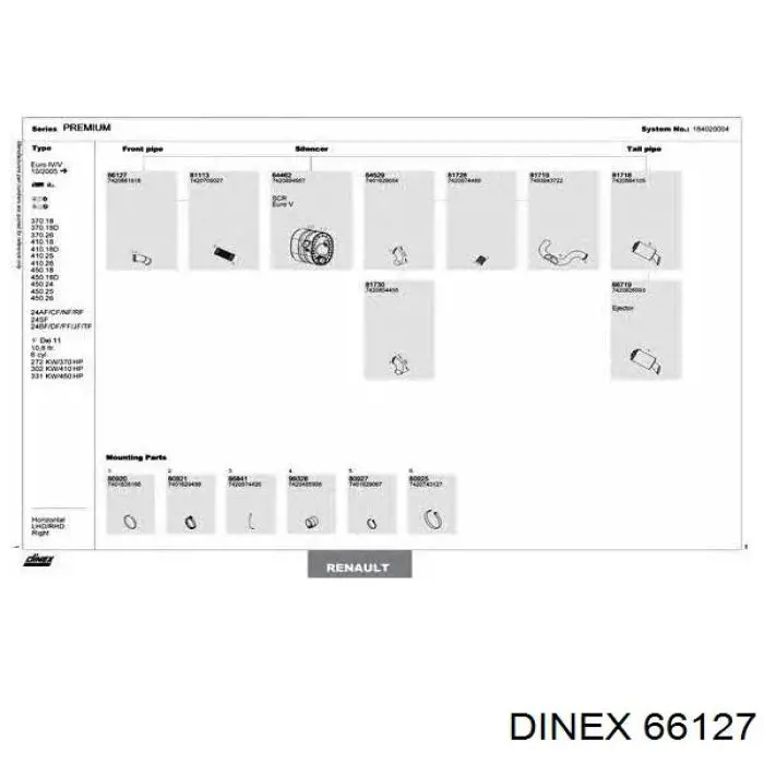 Трубы приемные (штаны) Dinex 66127 цена, от 37.71 USD