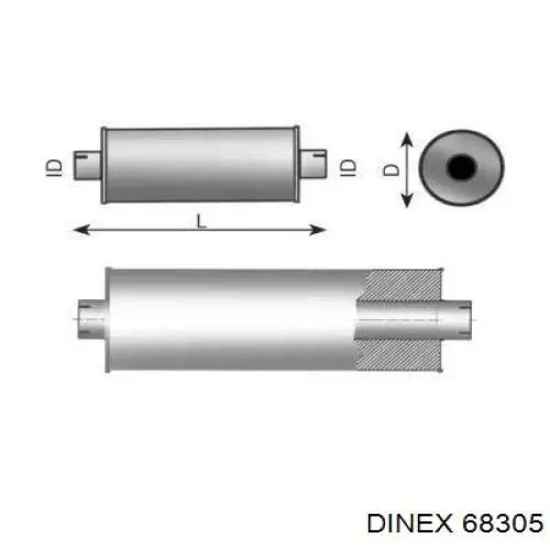 68305 Dinex глушитель, задняя часть
