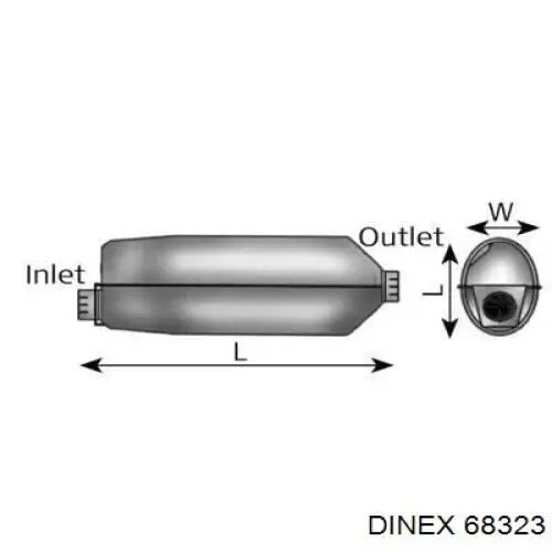 Глушитель, задняя часть 68323 Dinex