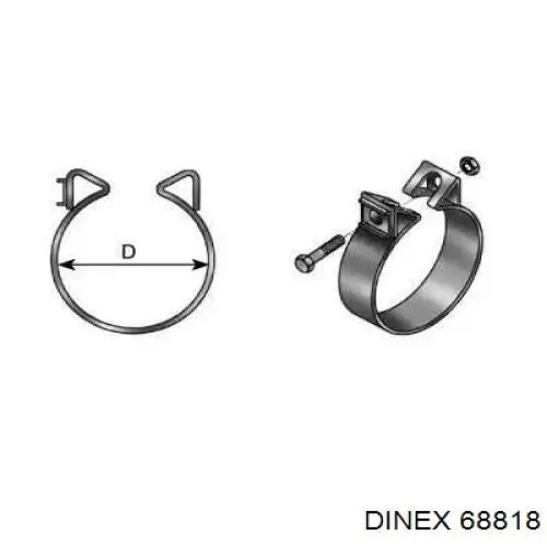 Хомут глушителя 68818 Dinex