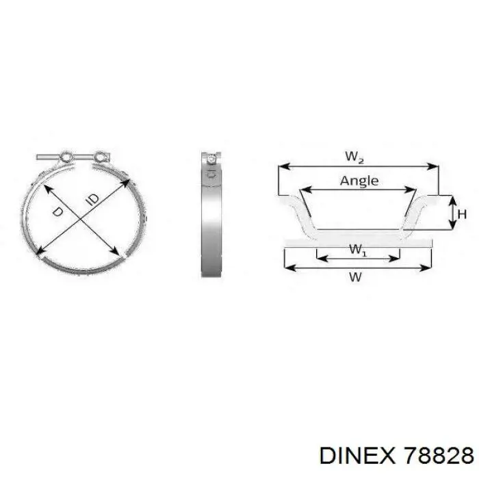 78828 Dinex соединительный хомут выпускного коллектора