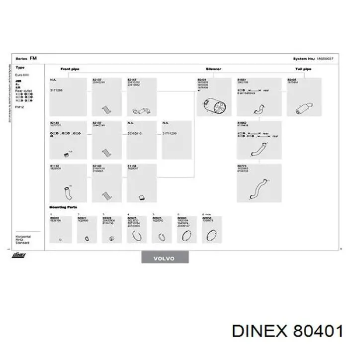 Центральная часть глушителя 80401 Dinex