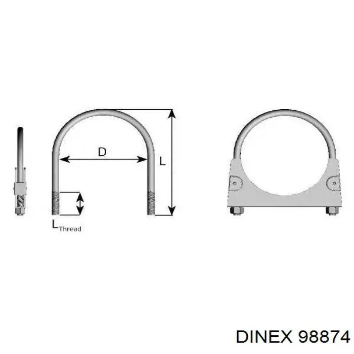 Хомут стяжной металлический, универсальный Dinex 98874 цена, от 13.60 USD