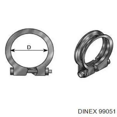 Хомут глушителя передний 99051 Dinex