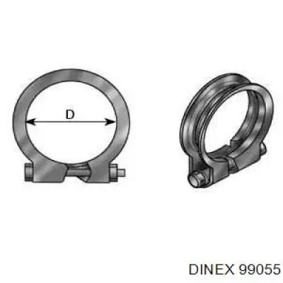 Хомут глушителя передний 99055 Dinex