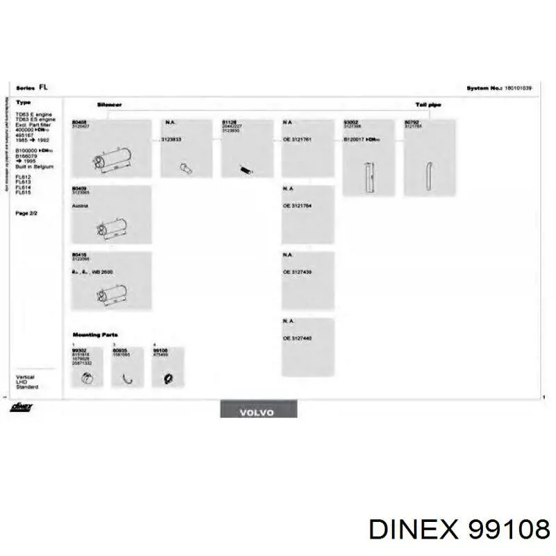 Хомут глушителя передний 99108 Dinex