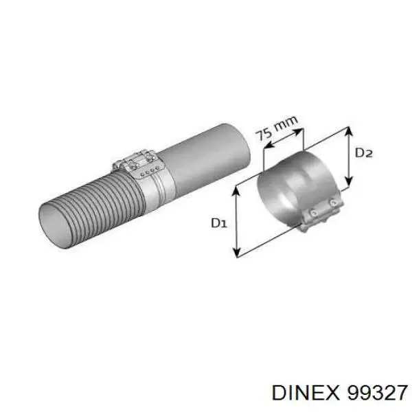 99327 Dinex хомут глушителя передний