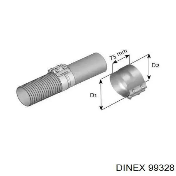 Хомут глушителя передний 99328 Dinex