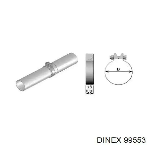 Abrazadera de silenciador delantera 99553 Dinex