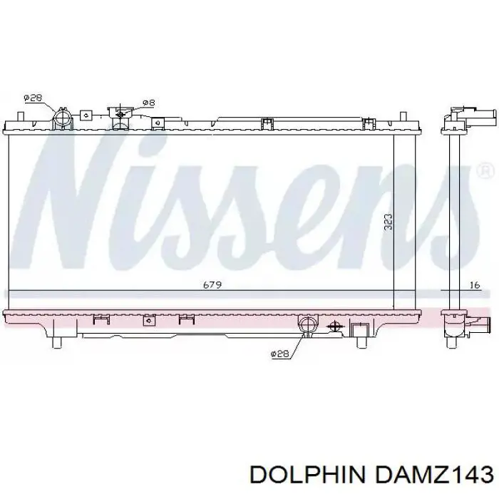 Радиатор охлаждения двигателя Dolphin DAMZ143