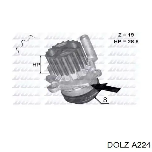 Помпа охлаждения Dolz A224 цена, от 32.16 USD