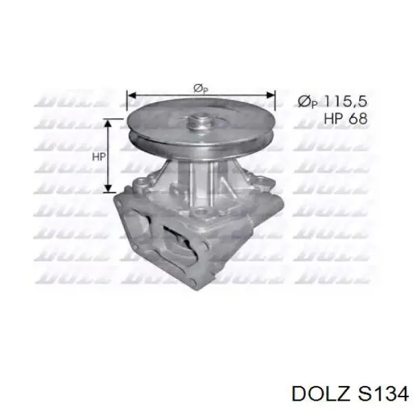 Помпа водяная (насос) охлаждения, в сборе с корпусом S134 Dolz