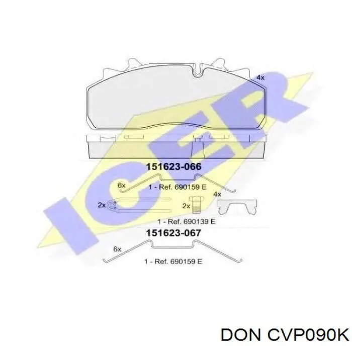 Купить CVP090K DON Колодки тормозные