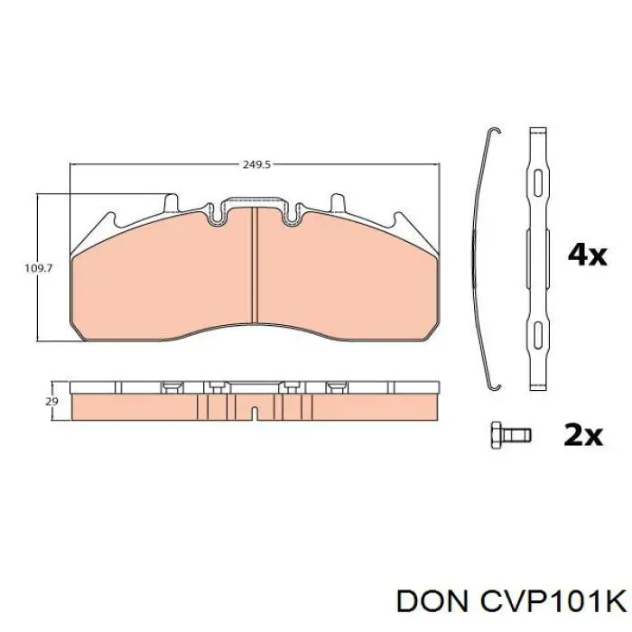 Передние тормозные колодки 2917429224T3032 Textar