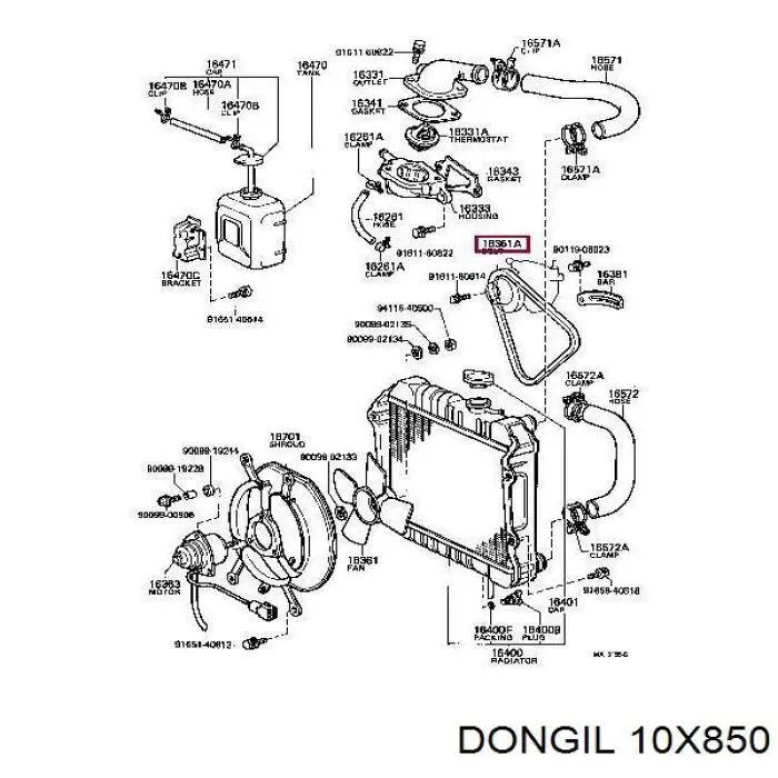 Купить 10X850 Dongil Ремень генератора
