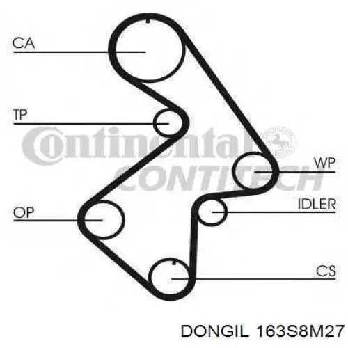 Ремень ГРМ 163S8M27 Dongil