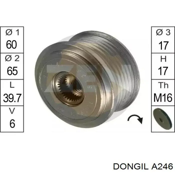 Ремень генератора 2521241310 Dongil