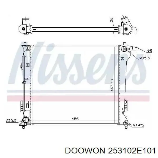 Радиатор 253102E101 Doowon