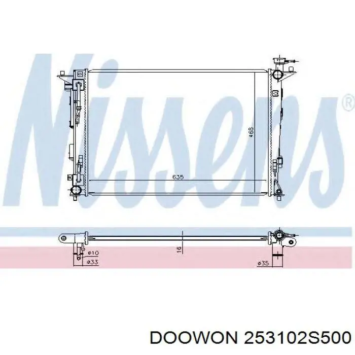 Купить 253102S500 Doowon Радиатор водяной