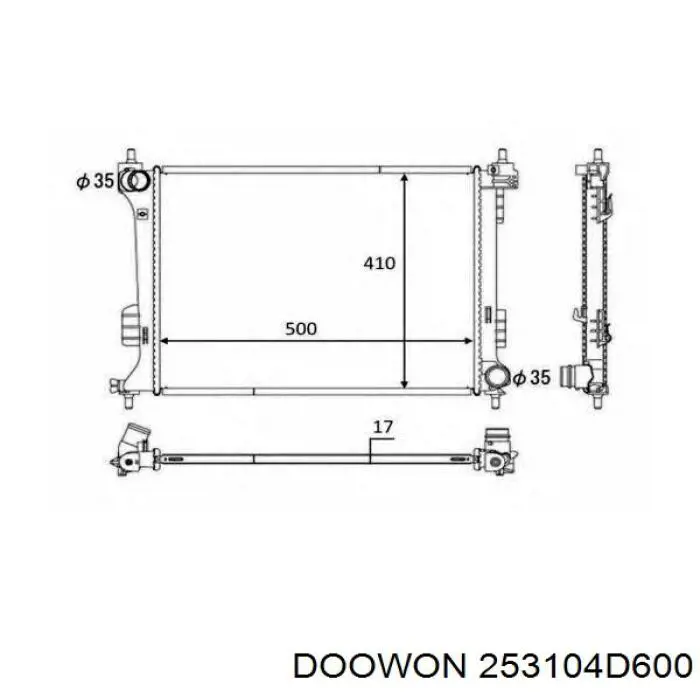 Радиатор 253104D600 Doowon