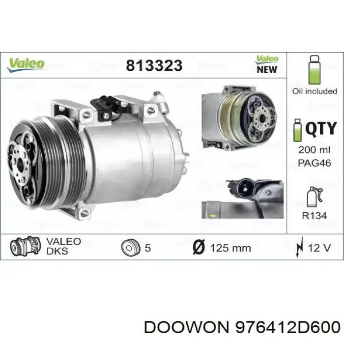 976412D600 Doowon Магнитная муфта компрессора кондиционера
