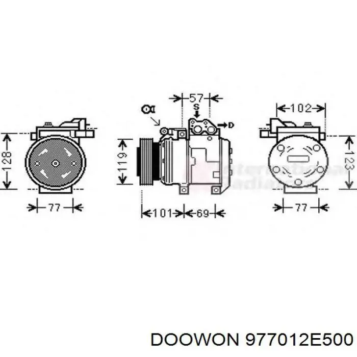 Компрессор кондиционера 977012E500 Doowon