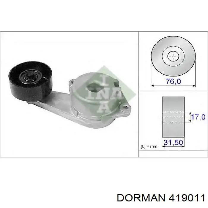 Натяжитель приводного ремня 419011 Dorman