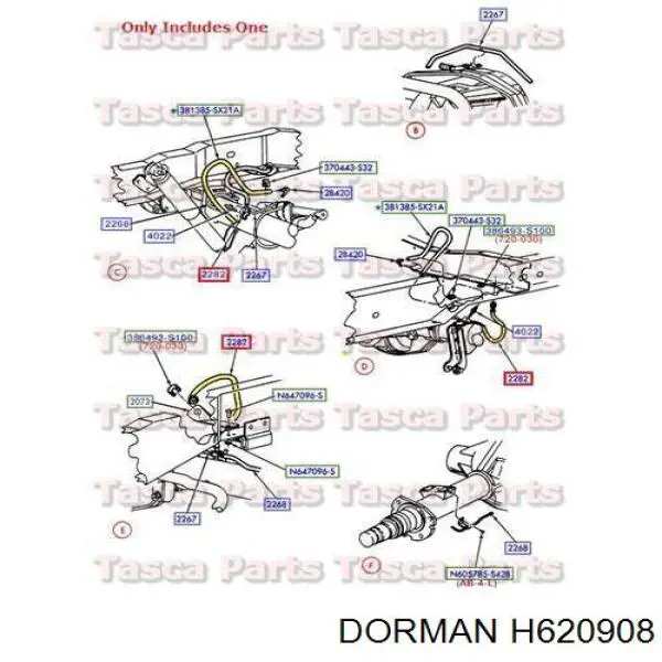 Шланг тормозной передний левый H620908 Dorman