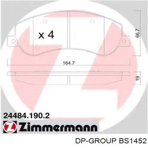 Передние тормозные колодки BS1452 DP Group