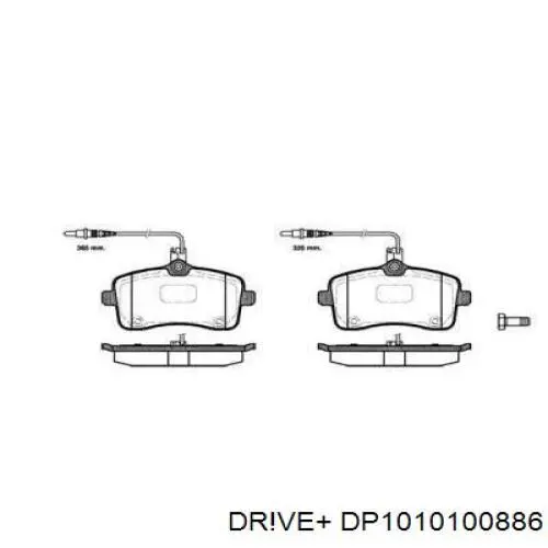 Передние тормозные колодки DP1010100886 Dr!ve+