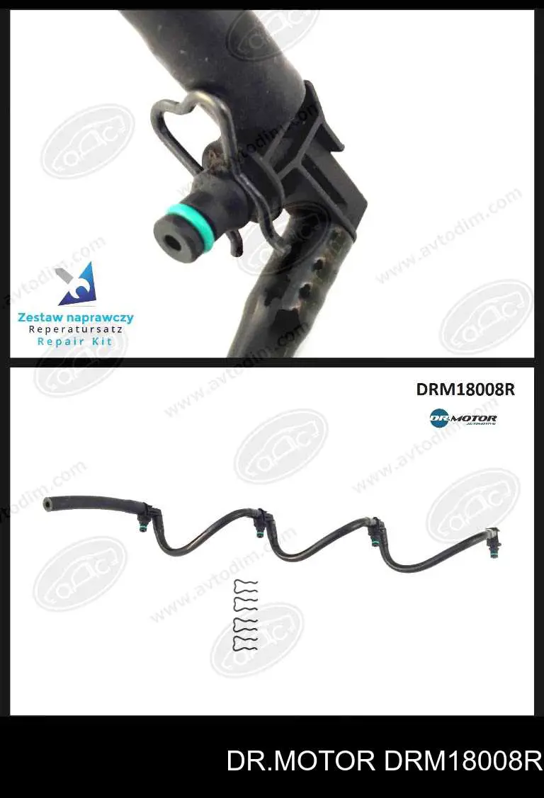 DRM18008R Dr.motor tubo de combustível, inverso desde os injetores