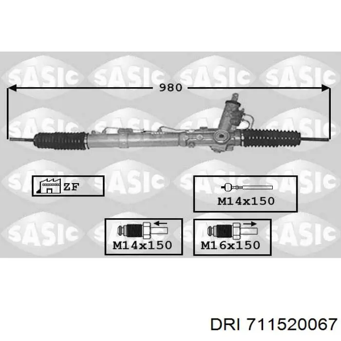 Реечный рулевой механизм DRI 711520067 цена, от 240.71 USD