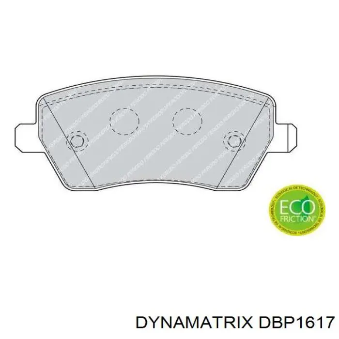 Колодки тормозные передние дисковые DYNAMATRIX DBP1617