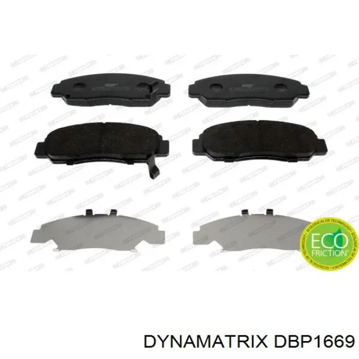 Колодки тормозные передние дисковые DYNAMATRIX DBP1669